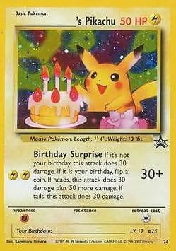 Pokemon - _____39;s Pikachu (Birthday Pikachu) (24) - Wizards Black Star Promos - Holo
