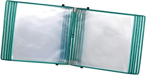 Office Folders, Wall Mount Reference and Display System, 10 Double Sided Pockets Document Organizer Binder, PVC and Metal Wall Mounted Reference and Display System(Green)