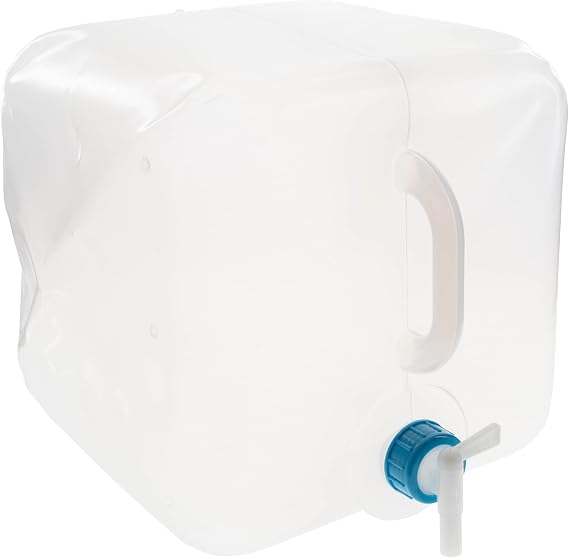 ust 5 Gal Water Carrier Cube with Collapsible, Transparent, Compact Design and BPA Free Construction for Drinking, Bathing, Camping, Hiking and Outdoor Survival