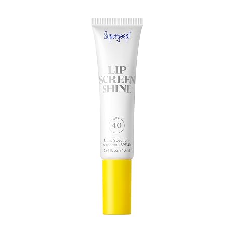 Supergoop! Lipscreen Shine SPF 40, 0.34 fl oz - Clear Lip Gloss - Broad Spectrum SPF Lip Balm with Grape Seed Extract, Sunflower Seed Oil & Kelp Extract - Non-Sticky Formula