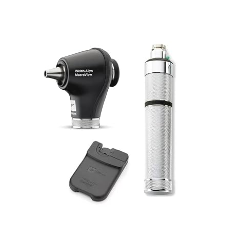 Welch Allyn 3.5V LED MACROVIEW Plus Otoscope Set W/IEXAMINER & Handle (Macro View Plus Rechargeable Set)