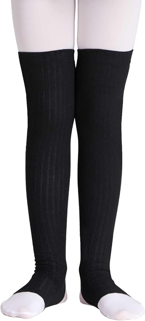 Girls Leg Warmer Knitted Workout Socks for Ballet, Athletic Legsleeve for Dance Warm up