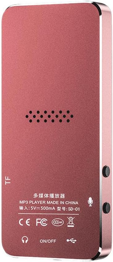 Bluetooth-compatible 1.8-inch MP3 MP4 HD Display Player Stereo Sound Touch Control Music Reading Outdoor Sporting, Pink, 8GB