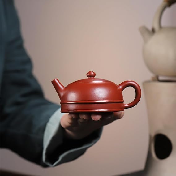 Handmade Zisha Teapot, Segmental Clay Chinese Yixing Purple Clay Tea Pot 150cc, Chinese Kungfu Brew Infuser Loose Leaf Tea