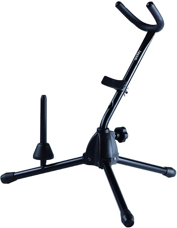 Rayzm Alto/Tenor Saxophone Stand with Detachable Flute/Clarinet Holder, Adjustable Portable Stand for Alto Saxophone, Tenor Saxophone, Clarinet & Flute. Folding Legs, Easy to Assemble and Disassemble.
