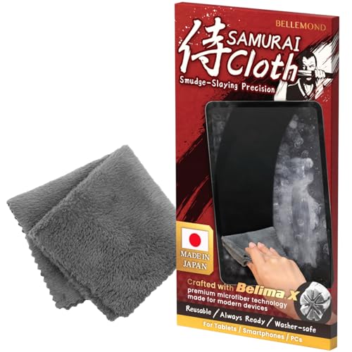 BELLEMONDSamurai ClothJapanese Microfiber Cleaning Cloth | Washable, Reusable, Lint Free Cloth for Phones, Laptops, Lenses, Screens & Electronics | Made in Japan | Small