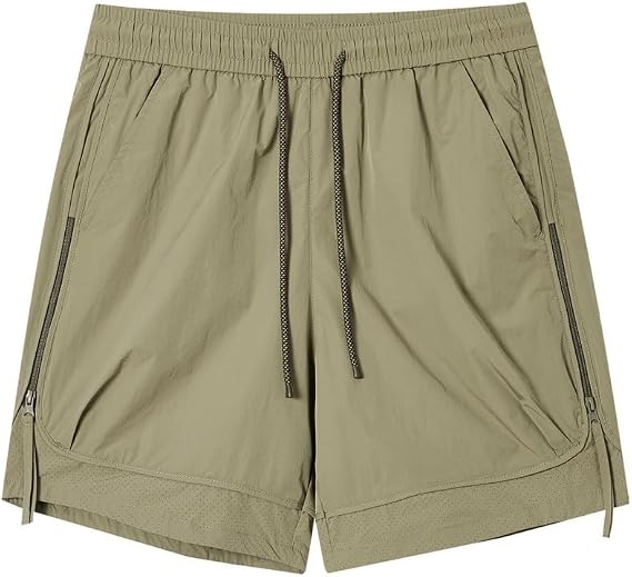 Solid Color Casual Five Pants Men's Elastic Waist Loose Fit(X-Large)