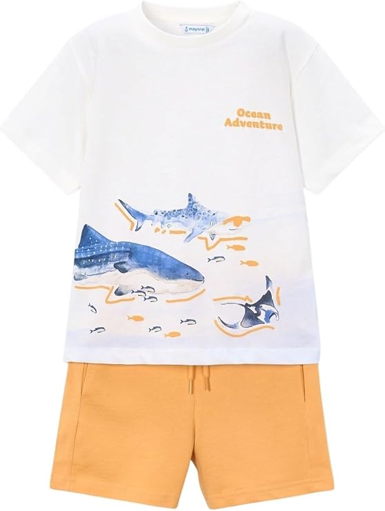 Mayoral Knit Set Shark for Boys Peach