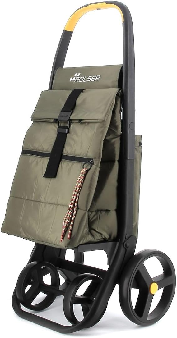 ROLSER RS-002PS Shopping Cart, 8 Plus, 1.2 gal 38 L / 7 L Polar, Khaki, Shopping Cart, 2 Wheels, 4 Wheels, Switchable, Cold Retention, Includes Bag, Large Tires, Quiet, Lightweight, Smooth Steps