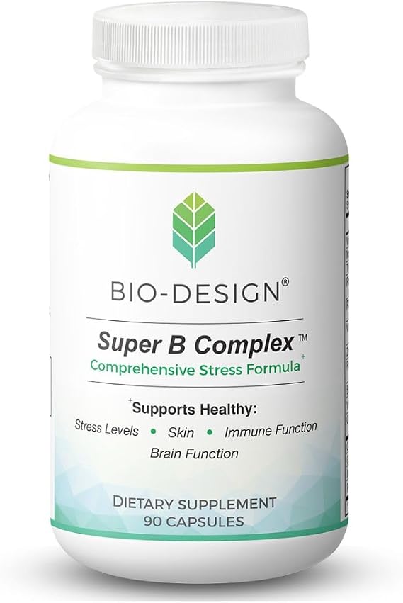 Super B Complex - Comprehensive Stress & Energy Support Supplement - Full Spectrum Bioactive B Vitamins & Minerals - Supports Healthy Stamina, Brain, Immune Function - 90 Capsules
