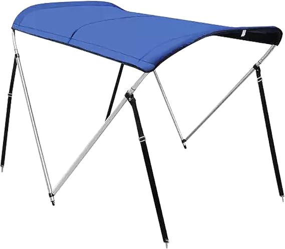 2 Bow Sun Shade Canopy, Portable Bimini Top for Boats with Aluminum Frame, Sun Protection & Waterproof Cover for Inflatable Boat(Blue,180x110x110~130cm)