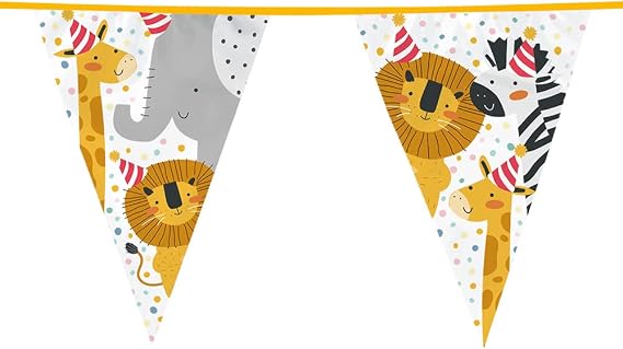 Boland Wild Animals Bunting 6m for Children's Birthday Party Decorations