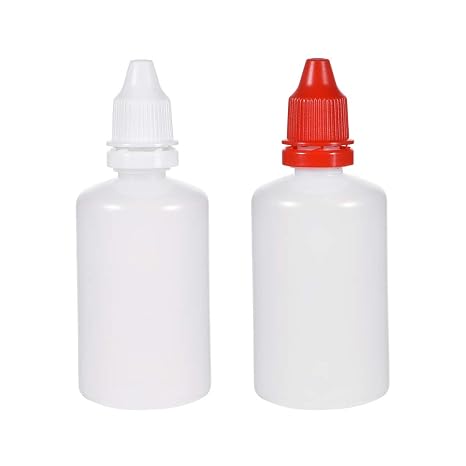 uxcell Plastic Squeezable Dropper Bottles,50ml/1.7 oz,White Red,2 Pack
