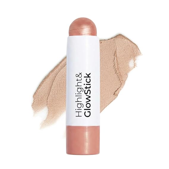 MCoBeauty Highlight & Glow Stick - Champagne | Cushion Applicator Wand, Pearlescent Buildable Glow, Blush Tinted, Vegan & Cruelty Free
