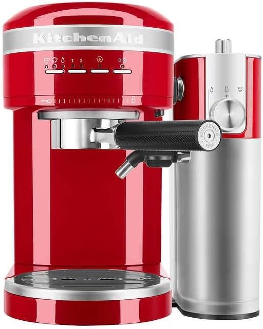 KitchenAid Metal Semi-Automatic Espresso Machine and Automatic Milk Frother Attachment