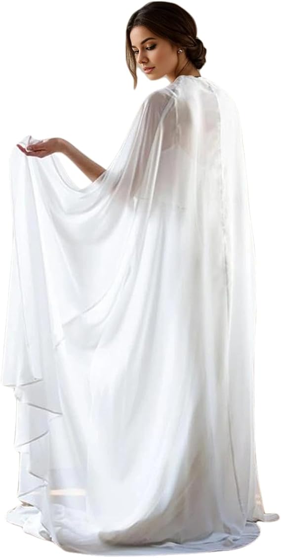 Floor-length 59" Long Chiffon Cape