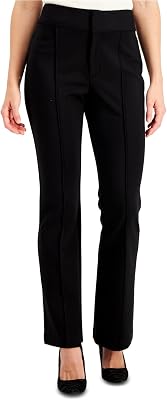 I-N-C Womens Solid Casual Trouser Pants, Black, 2 Regular