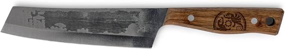 Petromax Hand Sharpened Chef's Knife, Stainless Steel Blade with Hardwood Handle, Knives for Home and Camping