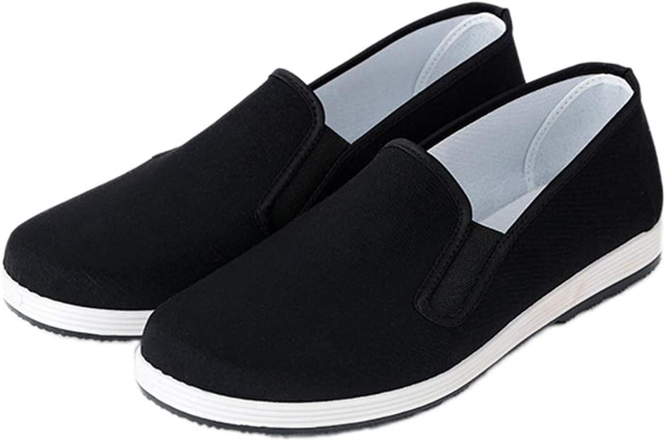 YunPeng Chinese Traditional Old Beijing Shoes Unisex Martial Art Kung Fu Tai Chi Rubber Sole Shoes Black