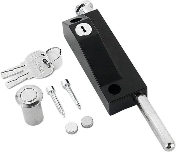 Patio Door Lock for Enhanced Home Security,Patio Doors Black Auxiliary Security Lock, Sliding Patio Door Two Keyed with Bolt Lock