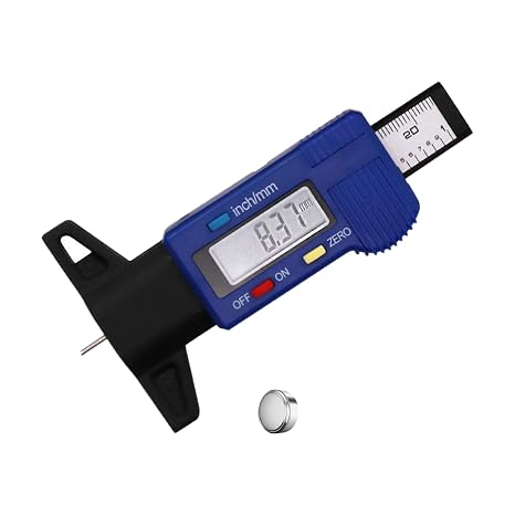 Tyre Tread Depth Gauge 0-25.4mm Digital Checker Portable LCD Screen