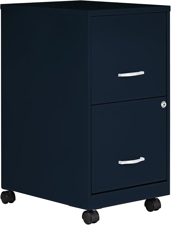Lorell LYS SOHO File/File Mobile File Cabinet, Navy