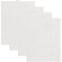 Plastic Mesh Canvas Sheets 7 Count 10.5 x 13.5 Inch Plastic Mesh Sheet Eye Mesh Plastic Cross Stitch Canvas for Embroidery Knit Crochet Projects DIY Crafts (4Pcs)