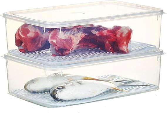Fridge organizer,6 pieces Stackable refrigerator organizer bins,Refrigerator Organizer Bins with Lids,For Food,ruits,meat,Vegetable