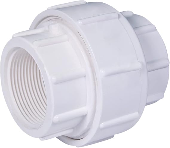 Midline Valve PVC Union Coupling Pipe Fitting 1'' FIP White Plastic (592DV100)