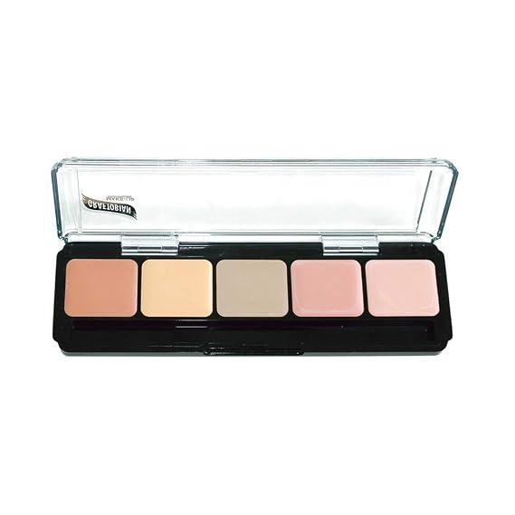 Graftobian Professional Makeup - Light Color Corrector Palette, Cream Concealer for Dark Circles and Redness - 5 Well Glamour Creme Palette for Fair to Light Skin