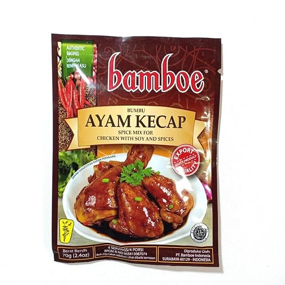Bamboe Bumbu Ayam Kecap Chicken Spice Mix with Soy and Spices, 70 Gram (Pack of 1)