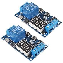 2pcs DC 6-30V Timer Relay Programmable Time Delay Relay Module Cycle Timer with LED Display Support Micro USB 5V Power Supply, Smart Home Controller