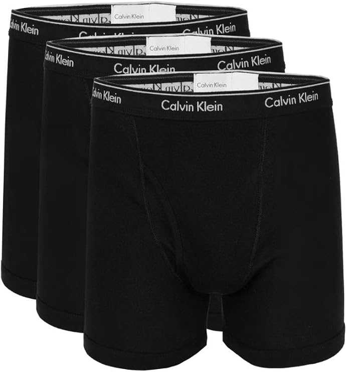 Calvin Klein Men`s Cotton Classic Fit Boxer Briefs, 3 Pack (Black(NP2189-001)/White, Large)