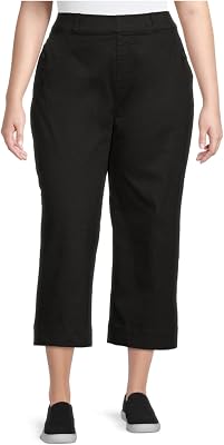 Black Plus Size Wide Leg Pull-On Capri Pants - 0X