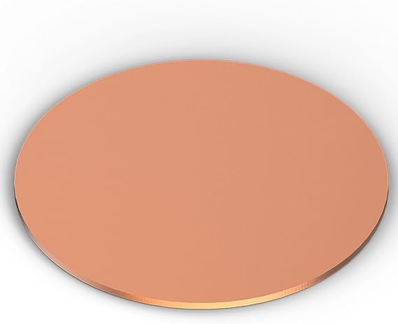 COYOUCO Pure Round Copper Sheet,Pure Copper Sheet,3Mm Thickness,100-130Mm Diameter,Film Attached Round Copper Plates,1Pcs,120mm