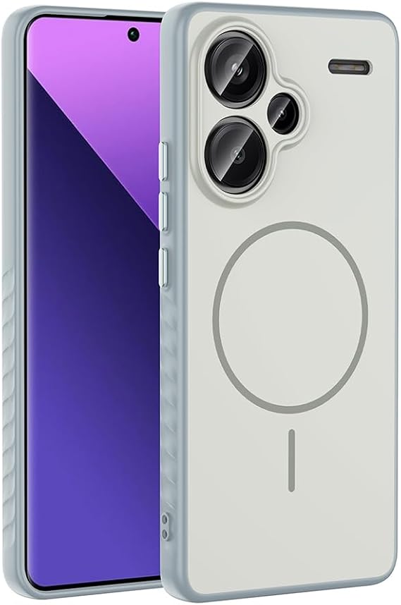 Coverzone Xiaomi Redmi Note 13 Pro Plus 5G İle Uyumlu Kamera Lens Korumalı Kılıf Magsafe Uyumlu Kablosuz Şarj Özellikli Tea Silikon Telefon Kılıfı Gümüş