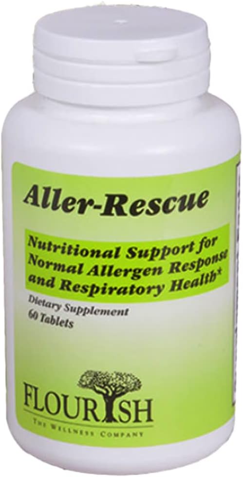 Aller-Rescue Nutritional Support for Normal Allergen Response and Respiratory Health, Dietary Supplement, 60 Tablets