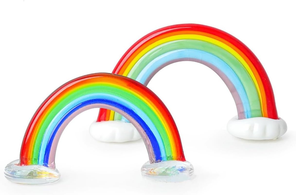 Miniature Rainbow, Glass, Standing, Dollhouse, Fairy Garden, Diorama (1PCS) (Solid Color)