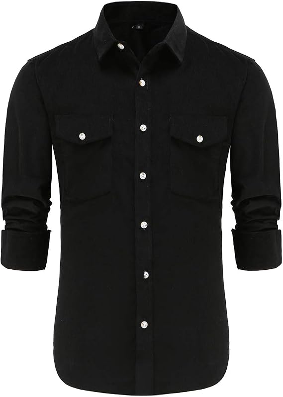 Corduroy Shirts for Men Long Sleeve Camisa de pana para Hombres