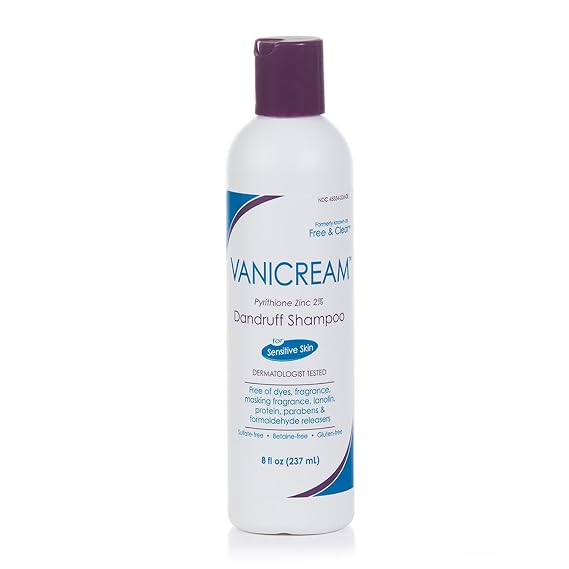 Vanicream Dandruff Shampoo, Mild Formula for Sensitive Scalps, 8 Fl Oz
