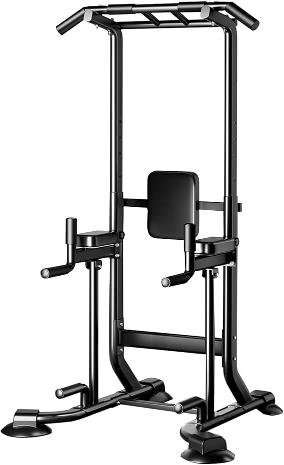 Power Tower Pull Up Station - Multi-function Strength Training Equipment with Pull Up Bar and Dip Bar, Max Load 660lbs for Home Workouts.