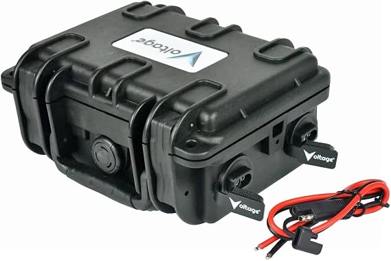 Voltage Waterproof Battery Box Enclosure with SAE Connector for 12V 9ah, 12V 8ah or Lithium 12V 10ah Batteries Kayak Fishfinder, GPS, Lighting and Outdoor Solar Systems