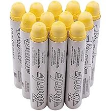 Brock Yellow E Paintstiks - High Intensity Solid Paint Marking Crayon - Multi-Surface - Fast Drying - Wear & Water Resistant For Dimly Lit Areas Dozen