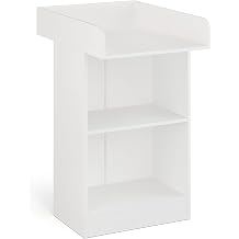 Komto Baby Changing Unit, Nursery Table with 2 Open Shelves, White Storage Unit for Baby, Space Saving Changing Station | Lulliblox M1
