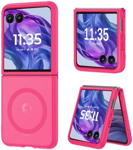 DUEDUE for Motorola Razr Plus 20252024 Case, Moto Razr 50 Ultra 5G Case Magnetic, Protective Cover Shockproof Phone Case for Motorola Razr Plus 20252024Moto Razr 50 Ultra 5G 6.9, Hot Pink