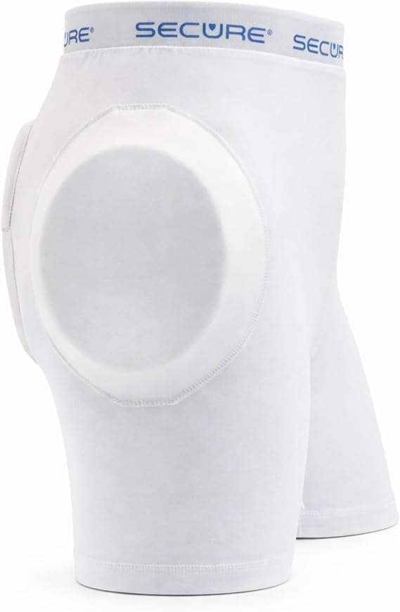 Secure Safety Solutions Hip Protectors for Elderly - Padded Shorts with Removable Tailbone Pad for Fall Injury Prevention, Fracture Protection - Low Profile Impact Absorption Underwear for Men & Women