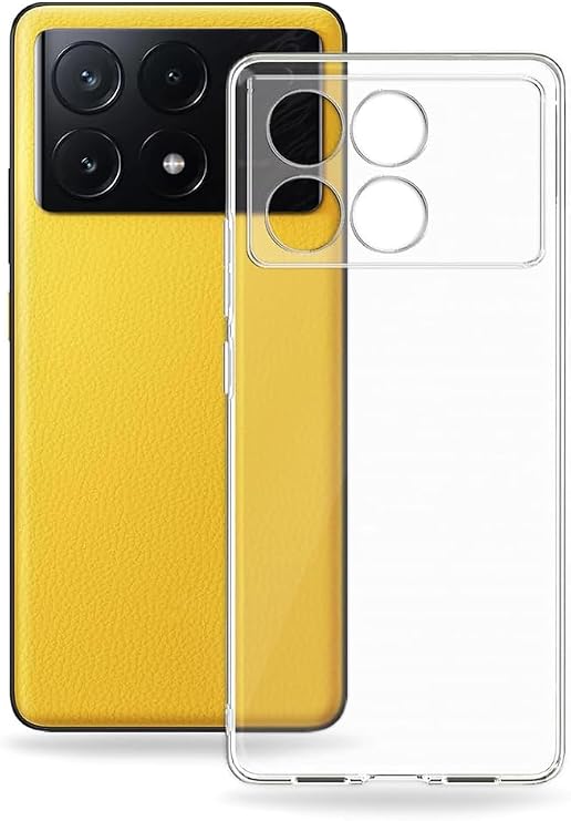KZY Contact Super Silicone Transparent Case with Cover Camera Protection Compatible with Xiaomi Poco X6 Pro