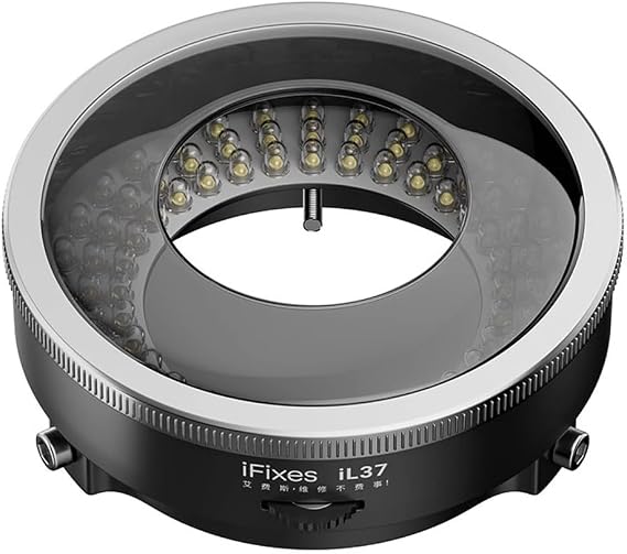 Irfora LED Ring Light, iL37 Microscope Polarized Optical System LED Illuminating Ring Light 96pcs LED Light Beads Microscope Glareproof Lights Source