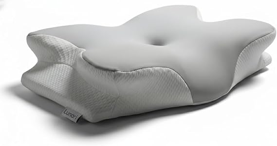 Lunari Butterfly Cervical Pillow Orthopedic Memory Foam Neck Support Pillow for Neck Pain Relief, Ergonomic Cooling Pillow for Side & Back Sleepers