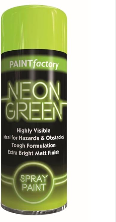 Paint Factory Neon Green Spray Paint 200ml Extra Bright Matt Finish